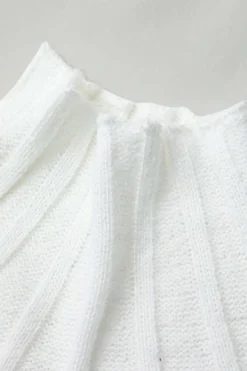 MICAS Knitwear|Knit Tops-Mock Neck Textured Batwing Sleeve Sweater