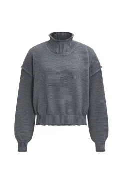 MICAS Skirt Sets-Mock Neck Top And Skirt Set GRAY