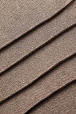 MICAS Long Sleeve Dresses|Maxi Dresses-Mock Neck Wrap Ruched Long Sleeve Slit Maxi Dress