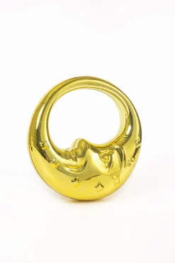 MICAS Bags-Moon Shape Chain Strap Tote Bag GOLD