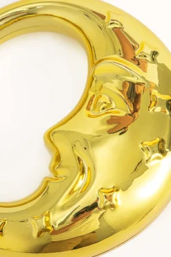 MICAS Bags-Moon Shape Chain Strap Tote Bag GOLD