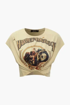 MICAS T-Shirts-Motorbike Graphic Print Sleeveless T-Shirt