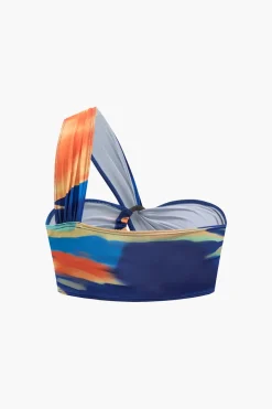 MICAS Swimwear|Vacation Sets-Multi Print One Shoulder Crop Top And Ruched Drawstring Mini Skirt Set BLUE