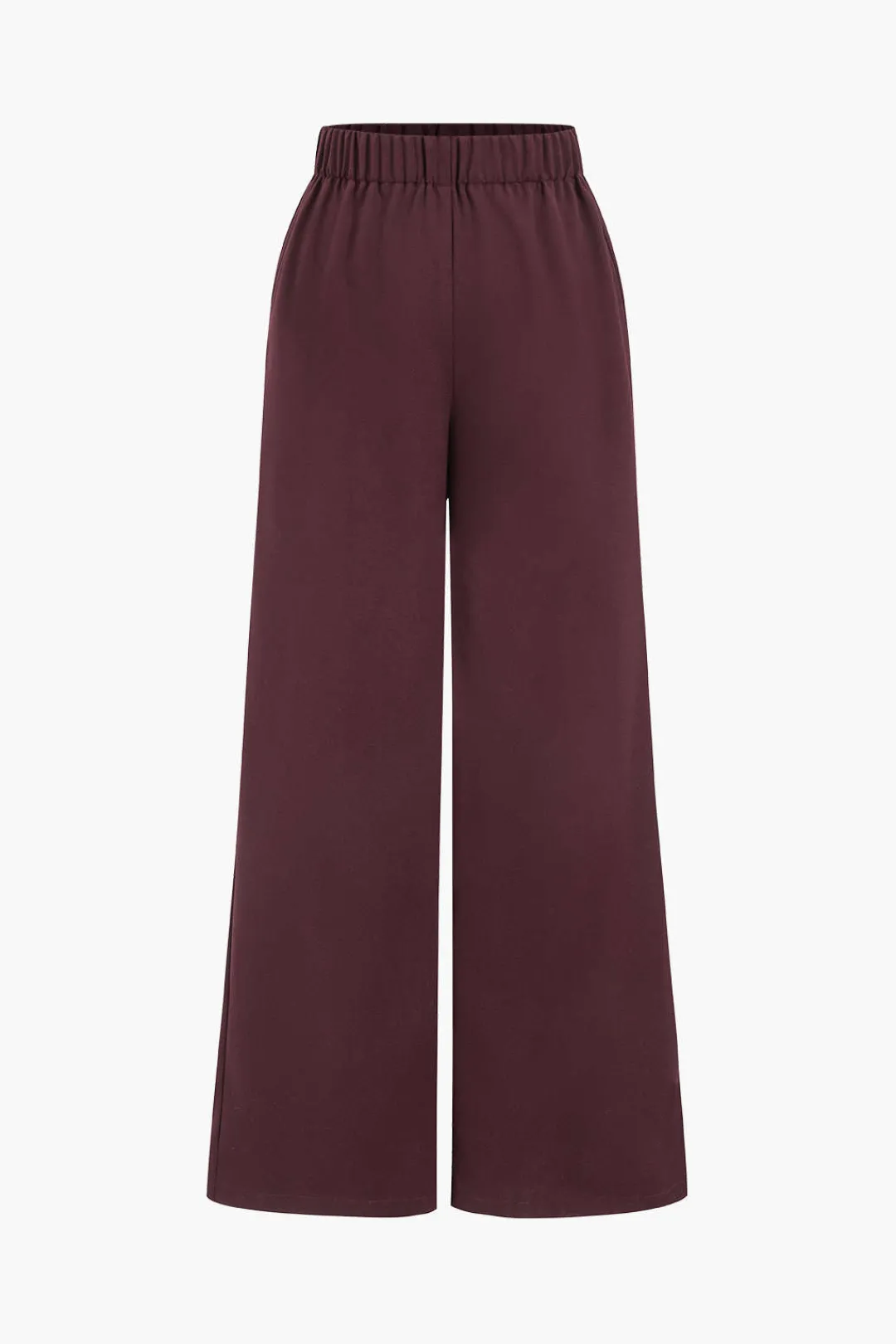 MICAS Blazers|Pant Sets-Notched Lapel Belted Blazer And Trousers Set MAROON