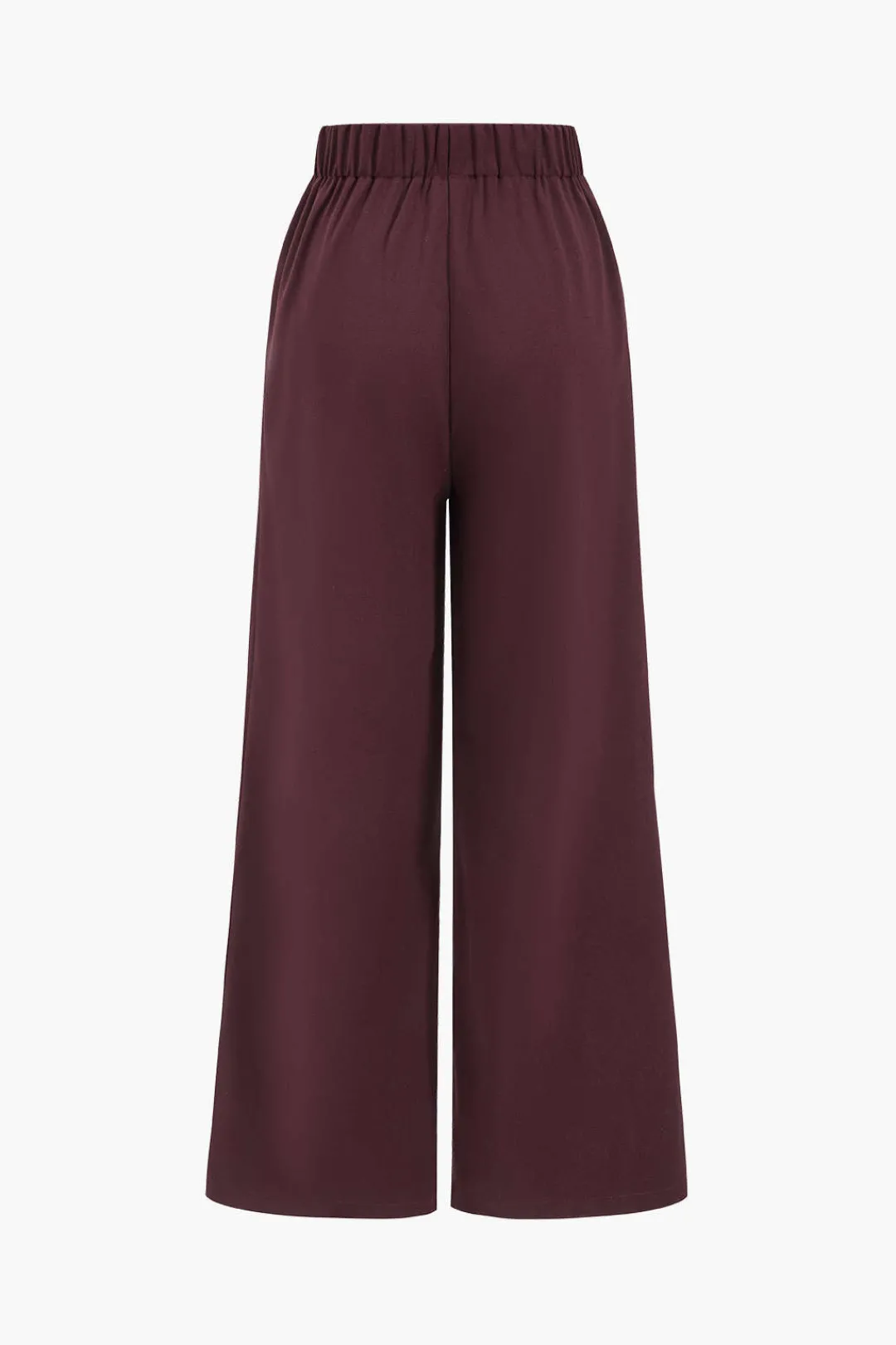 MICAS Blazers|Pant Sets-Notched Lapel Belted Blazer And Trousers Set MAROON