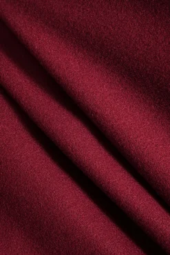 MICAS Outerwear|Blazers-Notched Lapel Buttoned Blazers With Fake Pockets BURGUNDY