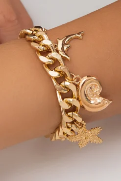MICAS Bracelets|Accessories-Ocean-themed Pendant Bracelet GOLD