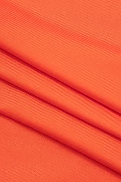 MICAS Skirt Sets|Vacation Sets-Off Shoulder Cut Out Long Sleeve Top And Twist Slit Maxi Skirt Set ORANGE