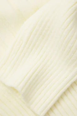 MICAS Knitwear-Off Shoulder Knit Long Sleeve Top BEIGE