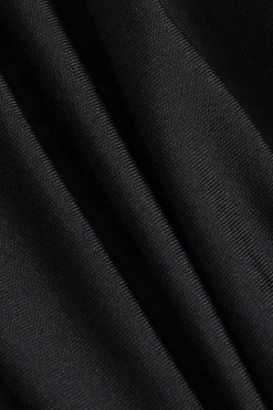 MICAS Skirt Sets-Off Shoulder Long Sleeve Top And Skirt Set BLACK