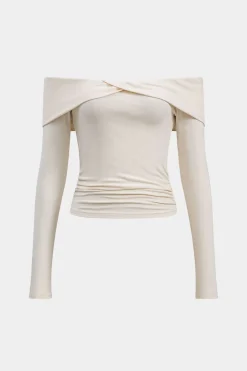 MICAS Long Sleeve Tops|Long Sleeves Tops-Off Shoulder Long-Sleeve Top