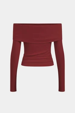 MICAS Long Sleeve Tops|Long Sleeves Tops-Off Shoulder Long-Sleeve Top