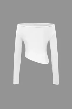 MICAS Pant Sets-Off Shoulder Ruched Asymmetric Top And Straight Leg Pants Set