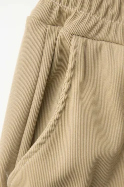 MICAS Pant Sets-Off Shoulder Ruched Asymmetric Top And Straight Leg Pants Set