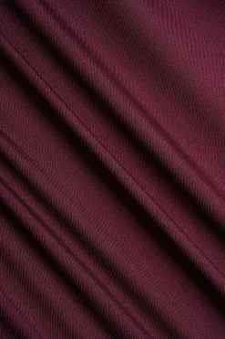 MICAS Mini Dresses|Long Sleeve Dresses-Off Shoulder Ruched Long Sleeve Mini Dress BURGUNDY