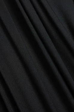 MICAS Maxi Dresses-Off Shoulder Slit Sleeveless Maxi Dress BLACK