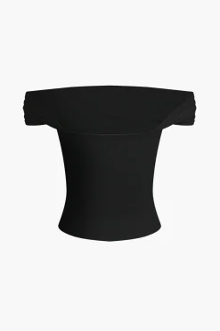 MICAS T-Shirts-Off-Shoulder Wrap T-shirt