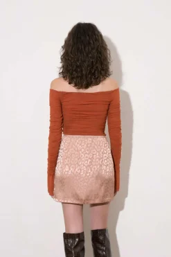 MICAS Long Sleeve Tops|Long Sleeves Tops-Off-The Shoulder Long-Sleeve Top BEIGE