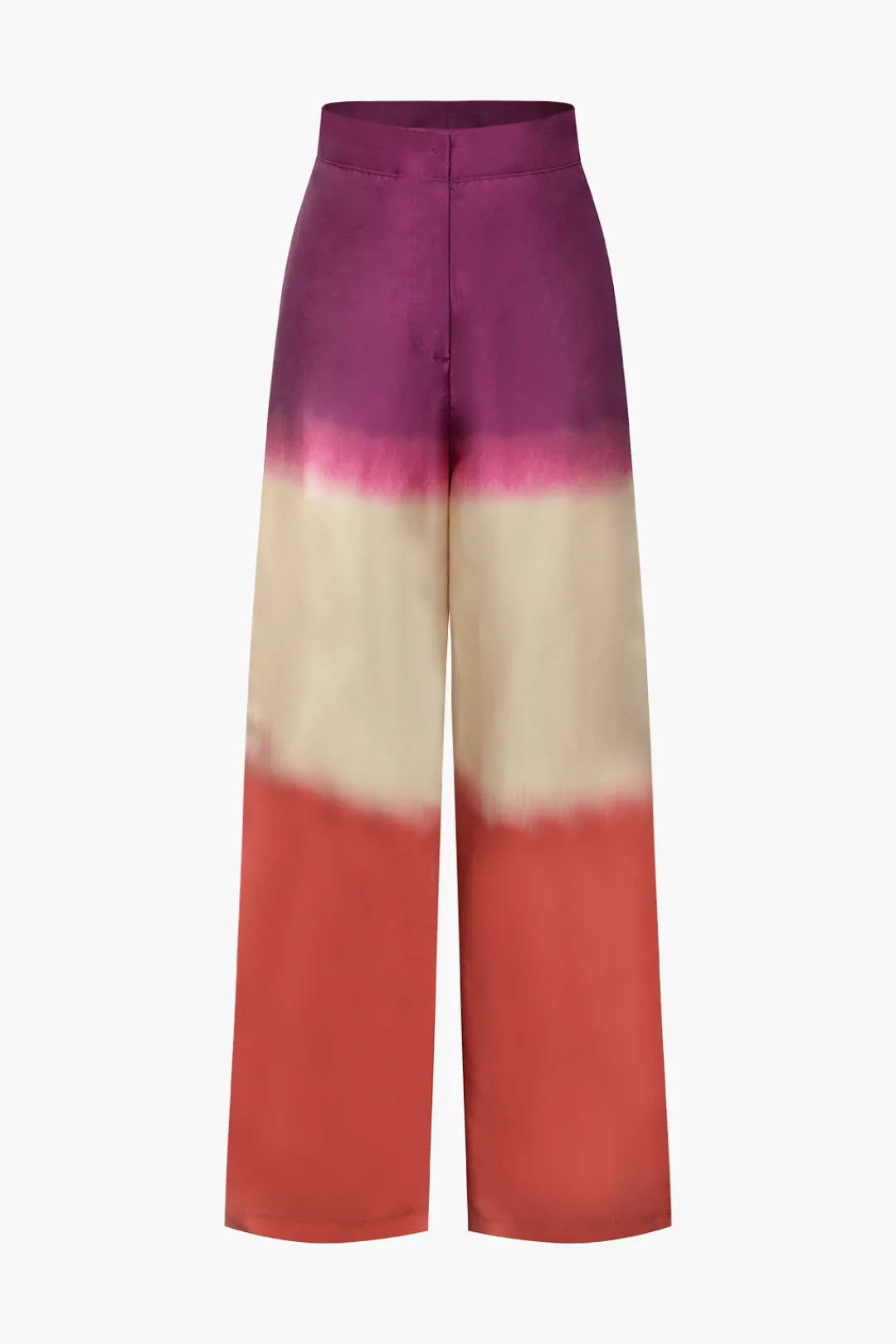 MICAS Pants-Ombre High Waisted Satin Straight Leg Pants MULTICOLOR