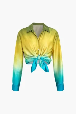 MICAS Long Sleeve Tops|Long Sleeves Tops-Ombre Long Sleeve Shirt