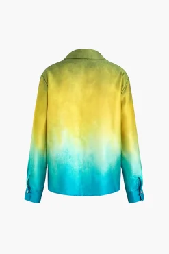 MICAS Long Sleeve Tops|Long Sleeves Tops-Ombre Long Sleeve Shirt