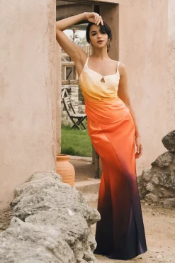 MICAS Skirts-Ombre Mermaid Maxi Skirt MULTICOLOR