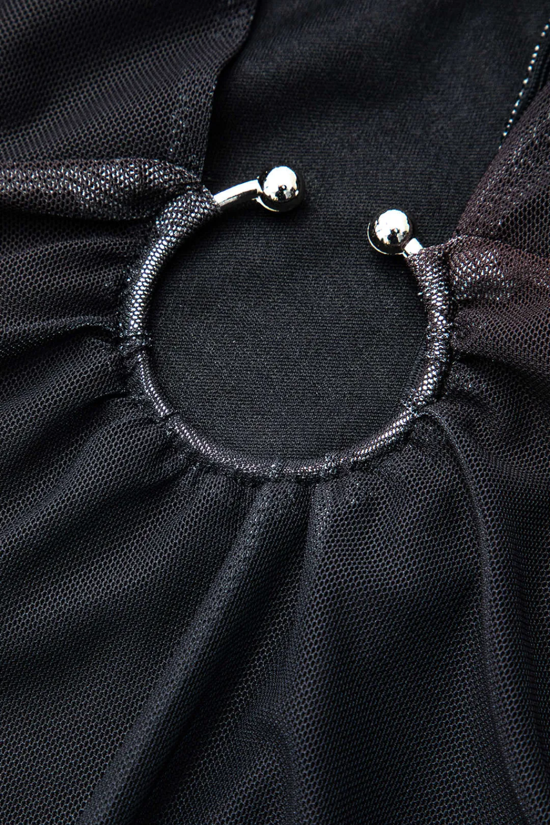 MICAS Long Sleeve Dresses|Mini Dresses-Ombre Mesh Deep V-neck Long Sleeve Mini Dress Contrast Color