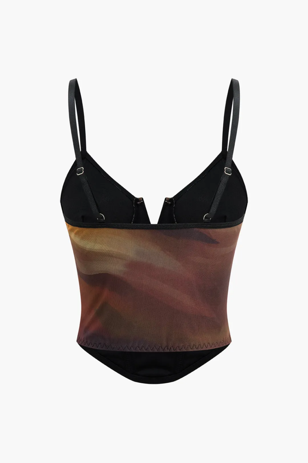 MICAS Corset & Bustier Tops|Tank Tops & Cami-Ombre Print Mesh Slip Corset Waist Cami Top BROWN