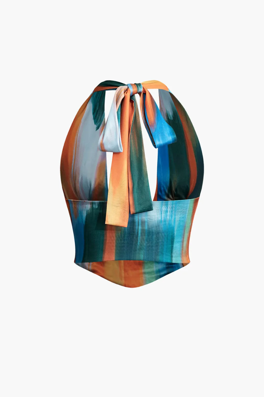 MICAS Skirt Sets|Vacation Sets-Ombre Tie Halter Tank Top And Mini Skirt Set MULTICOLOR