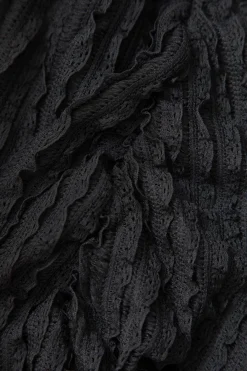 MICAS Midi Dresses-One Shoulder Asymmetric Midi Dress BLACK