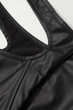 MICAS Corset & Bustier Tops-One Shoulder Corset Top BLACK