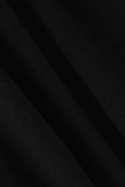 MICAS Long Sleeve Dresses|Mini Dresses-One Shoulder Flared Sleeve Ruched Wrap Mini Dress BLACK