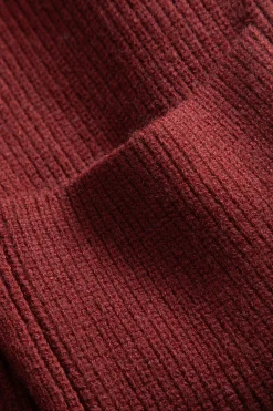MICAS Outerwear|Outerwear-Open Front Long Knit Cardigan BURGUNDY