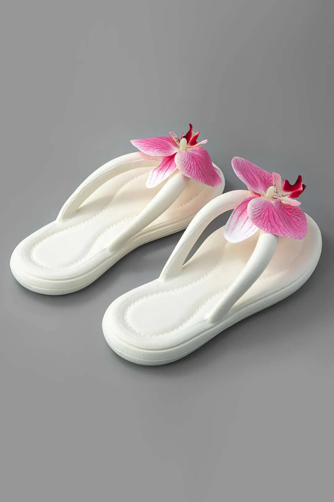MICAS Shoes|Shoes-Orchid Decoration Flip Flop Slippers