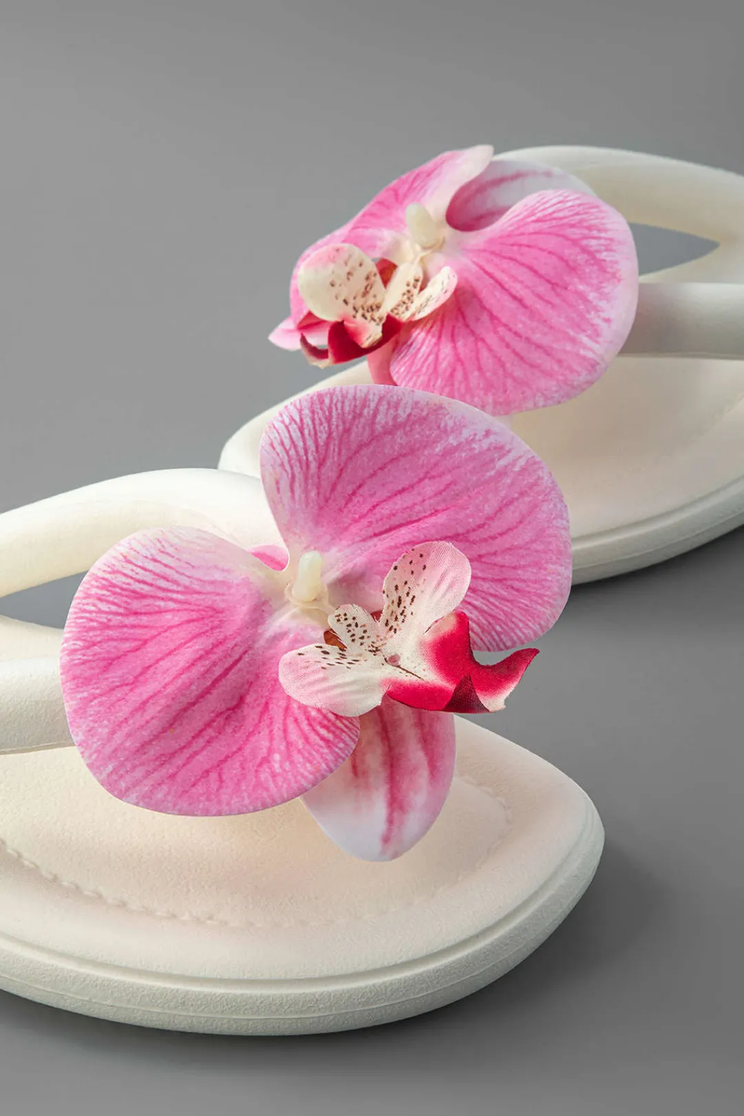 MICAS Shoes|Shoes-Orchid Decoration Flip Flop Slippers