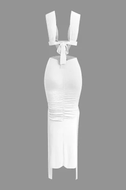 MICAS Maxi Dresses-O-Ring Cut Out Ruched Maxi Dress