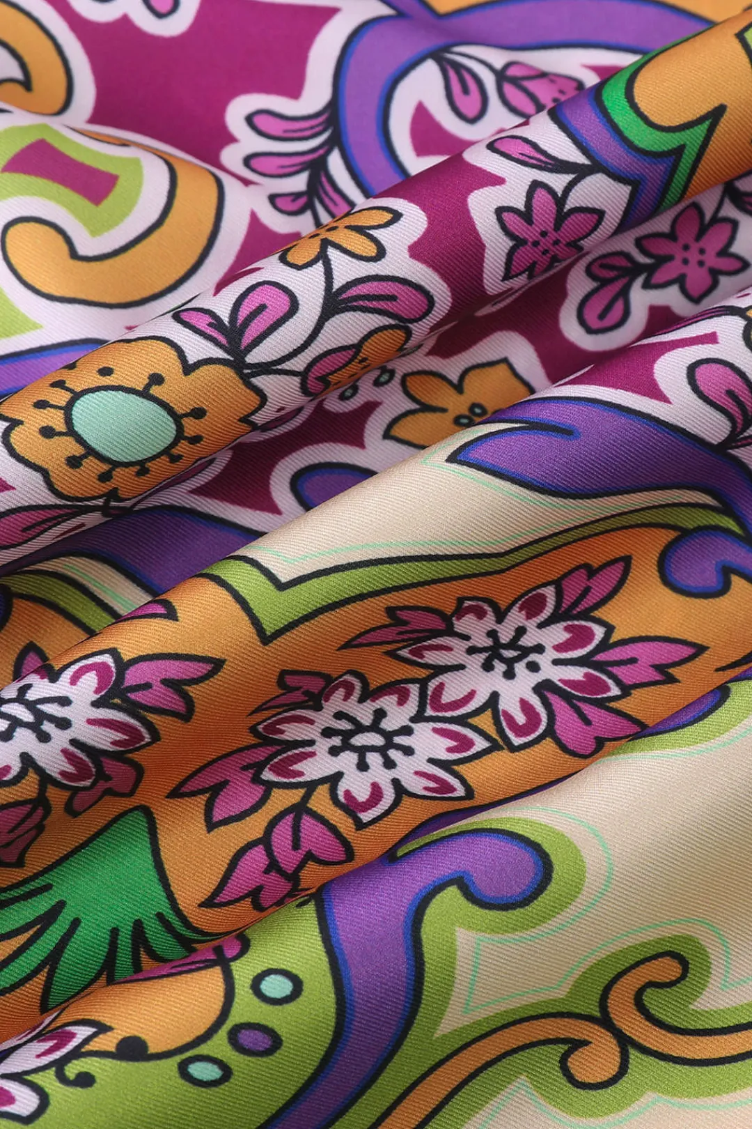 MICAS Skirts-Paisley Print Ruched Midi Skirt MULTICOLOR