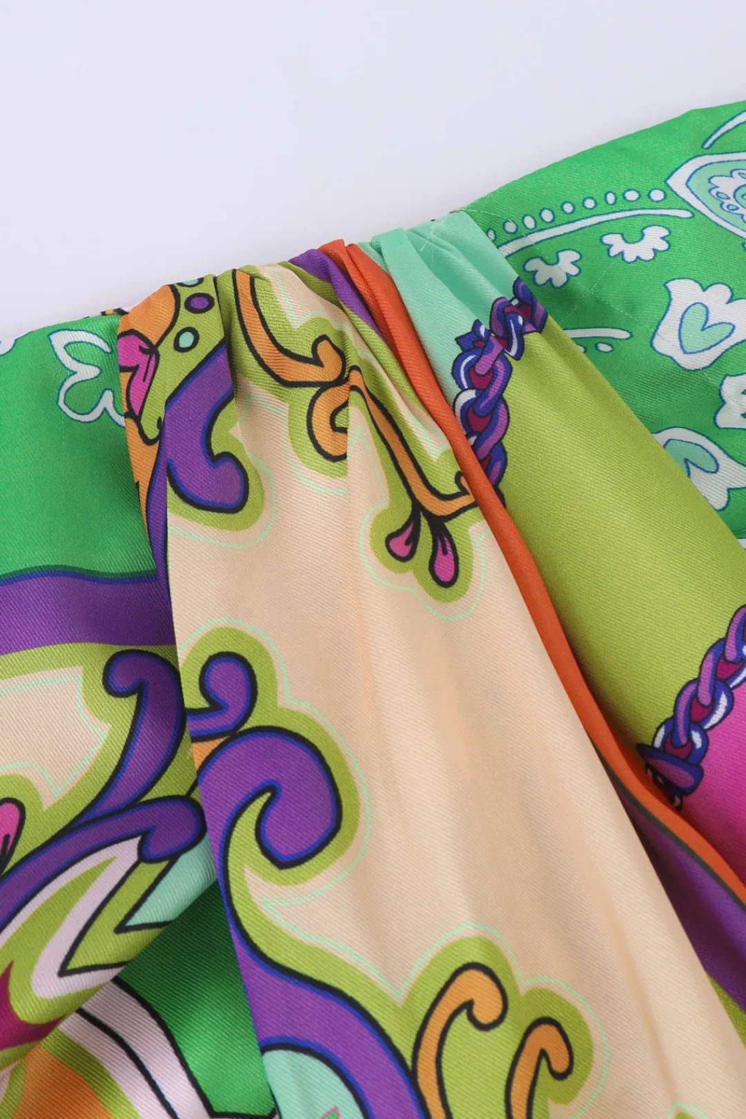 MICAS Skirts-Paisley Print Ruched Midi Skirt MULTICOLOR