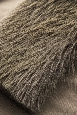 MICAS Bodysuits-Patchwork Fur Long Sleeve Bodysuit