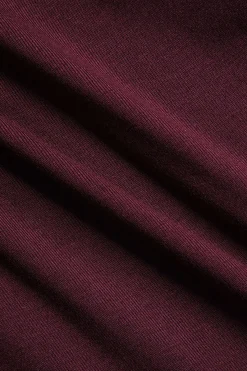 MICAS Long Sleeve Dresses|Mini Dresses-Patchwork Long Sleeve Mini Dress BURGUNDY