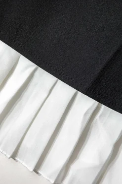 MICAS Mini Dresses-Patchwork Pleated Hem Tank Mini Dress