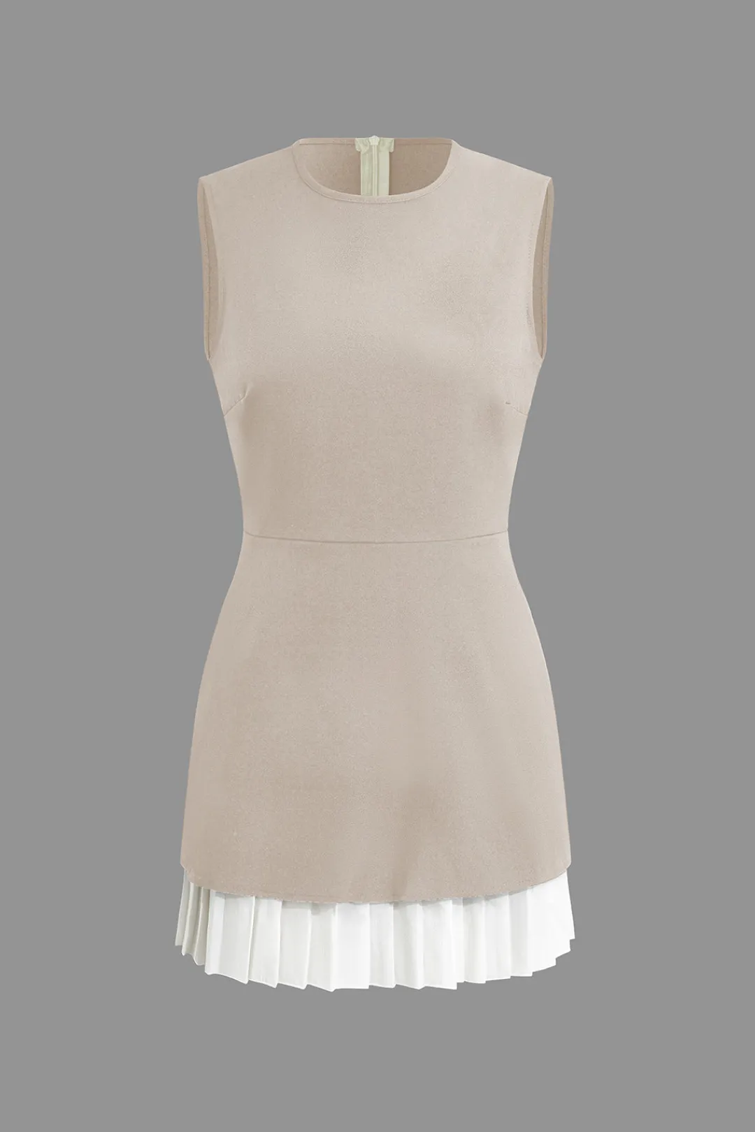 MICAS Mini Dresses-Patchwork Pleated Hem Tank Mini Dress