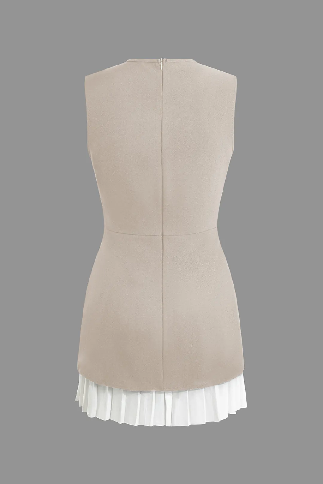 MICAS Mini Dresses-Patchwork Pleated Hem Tank Mini Dress