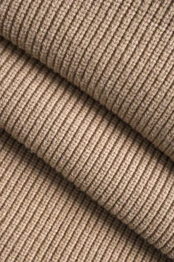 MICAS Knitwear|Knit Tops-Patchwork Pocket Sweater Long-Sleeve Top TAN