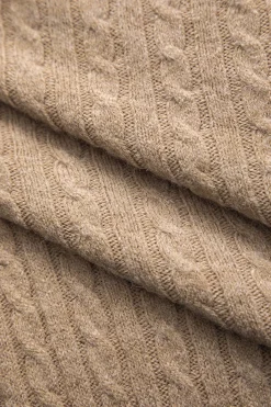 MICAS Long Sleeve Dresses|Mini Dresses-Patchwork Ruched Round Neck Long Sleeve Mini Dress TAN