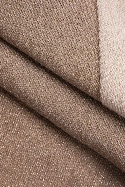 MICAS Knitwear|Knit Dresses-Patchwork Sleeveless Knit Dress TAN