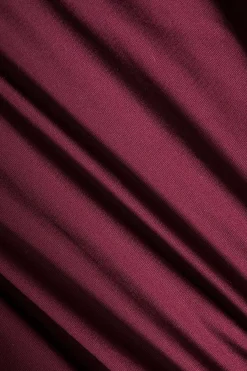 MICAS Skirt Sets-Patchwork Tie Up Top And Puff Skirt Set BURGUNDY