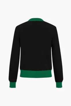 MICAS Knitwear|Knit Sets-Patchwork V-Neck Sweater Cardigan And Pants Set