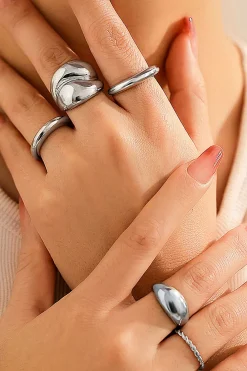 MICAS Accessories-4pc Metal Ring Set