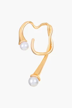 MICAS Earrings|Accessories-1pc Pearl Curve Earring GOLD
